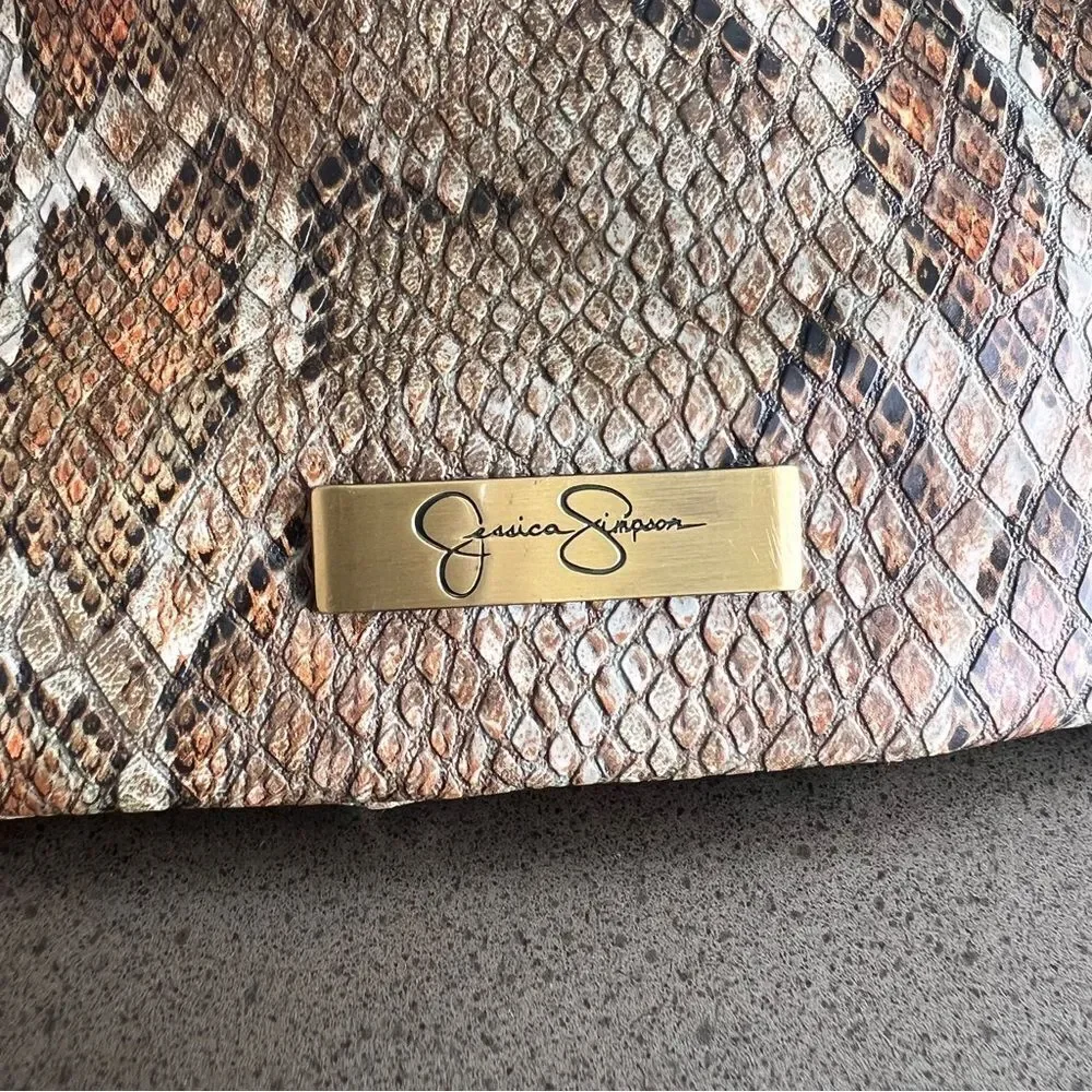 Jessica Simpson Faux Snakeskin Clutch Bag with Strap
